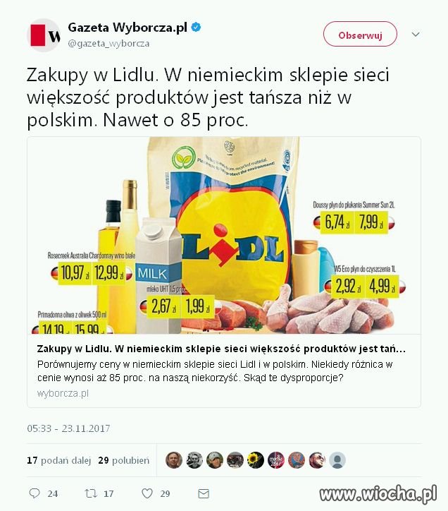 Ceny w Lidlu 