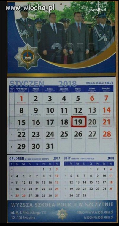 "Wazelinkowy" kalendarz