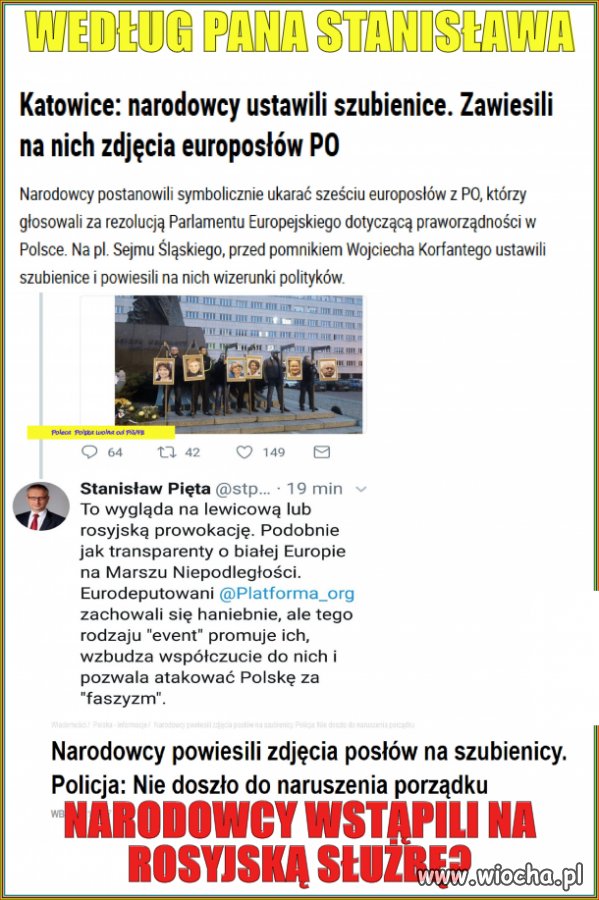 Nowa złota myśl pana P.: narodowcy na pasku Putina