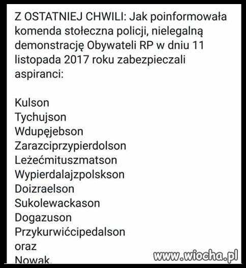 Bo to wszystko to prowokacje lewaków!nawet