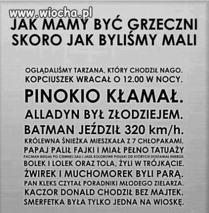 Przykłady z dzieciństwa
