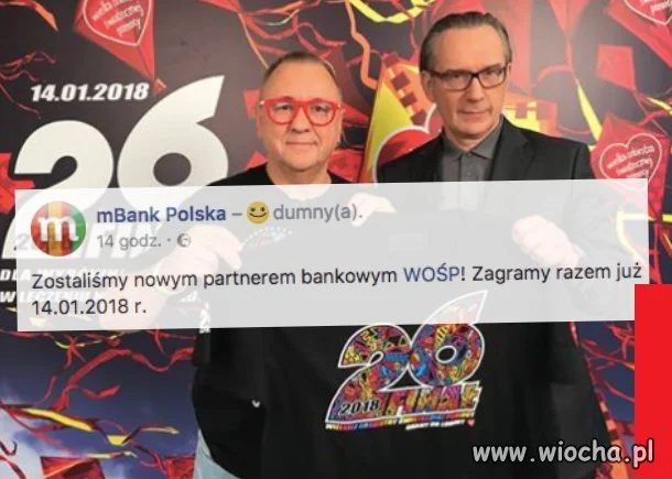 MBank będzie wspierał WOŚP 2018. Dziękujemy   