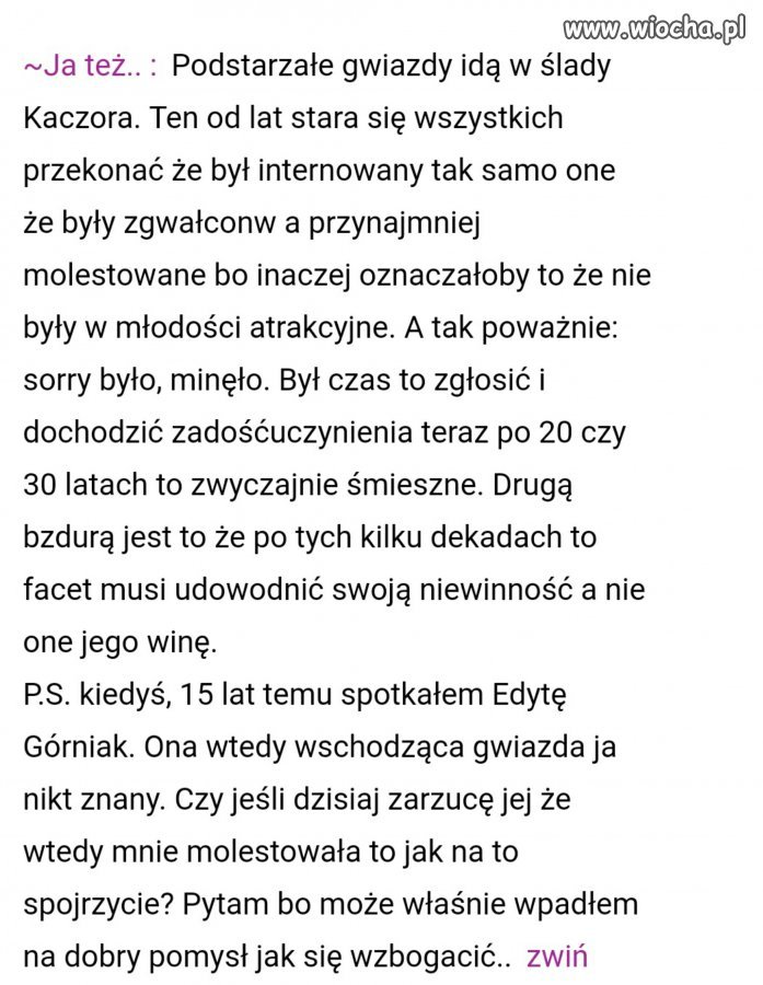 Kolejna "gwiazda" przypomniała sobie, że 20 lat 