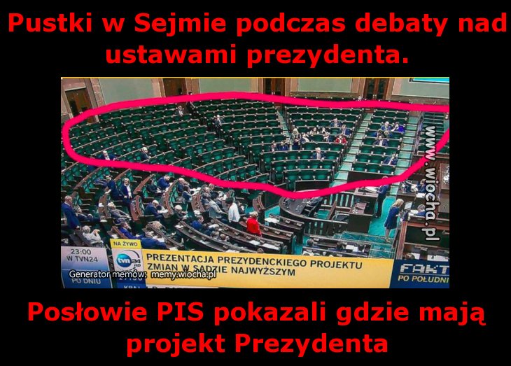 Pustki w Sejmie podczas debaty nad ustawami