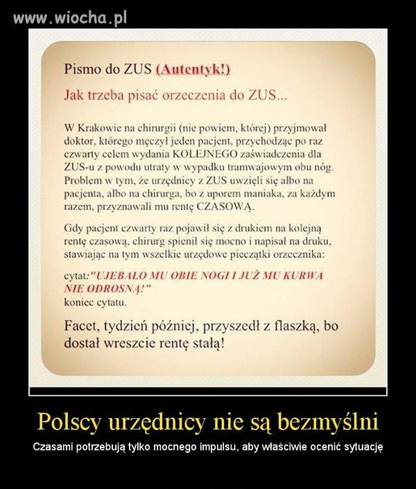 Jak trzeba pisac orzeczenia do ZUS...
