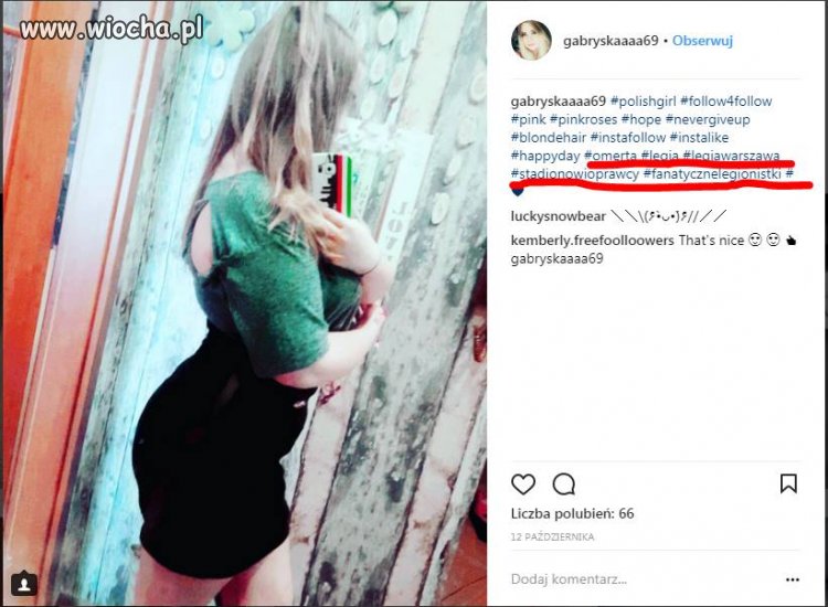 Beka na Instagramie z laski, wielkiej legionistki.