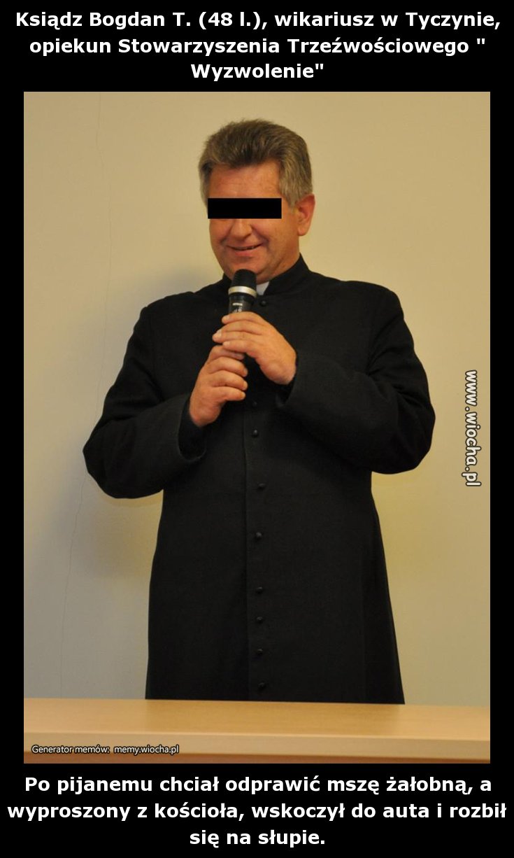 Ksiądz Bogdan T. (48 l.), wikariusz w Tyczynie,