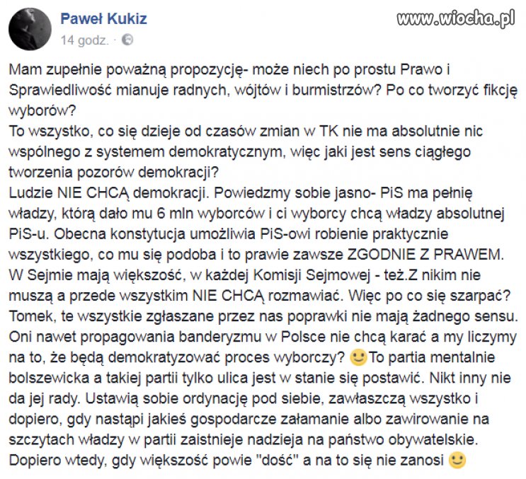 Kukiz się obudził...