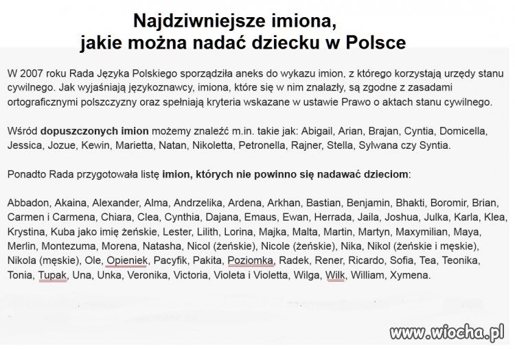 Typowo Polskie imiona dla dzieci! 