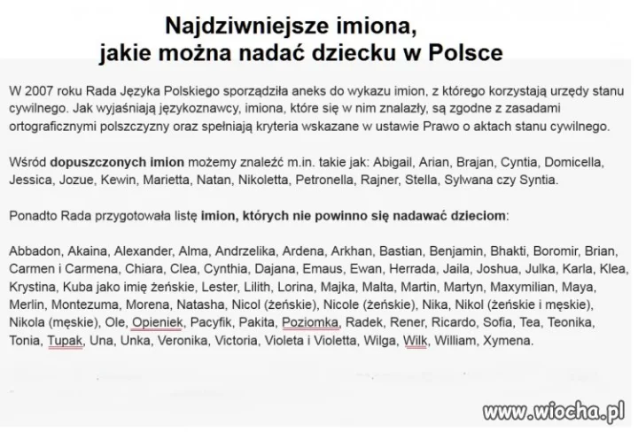 Typowo Polskie imiona dla dzieci! 