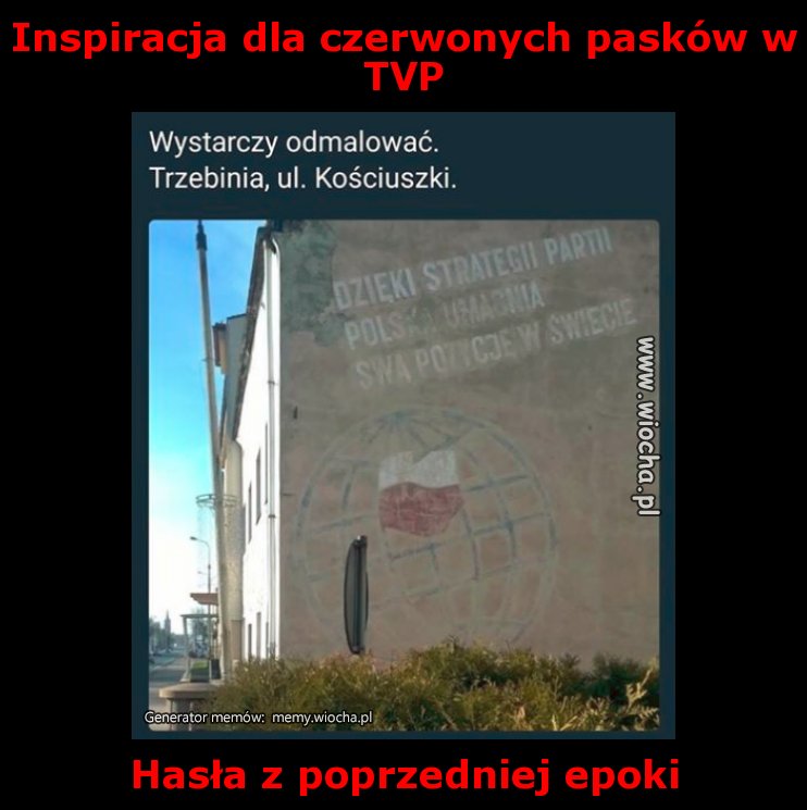 Inspiracja dla czerwonych pasków w TVP
