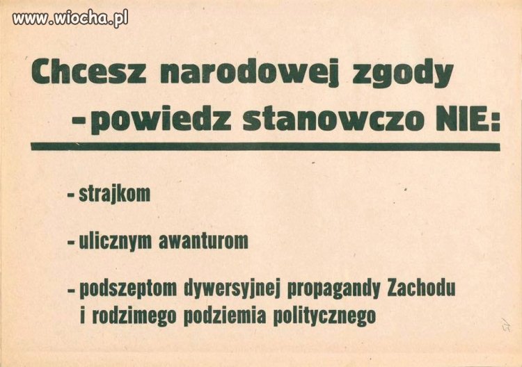 Ulotka propagandowa z 1981 roku