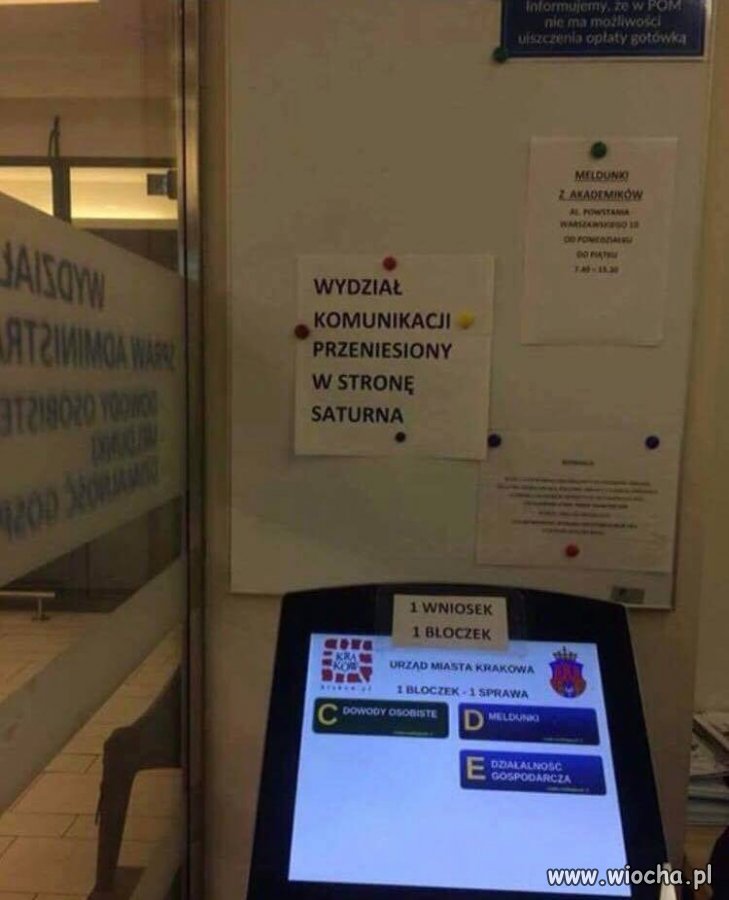 Wydział komunikacji na saturnie.
