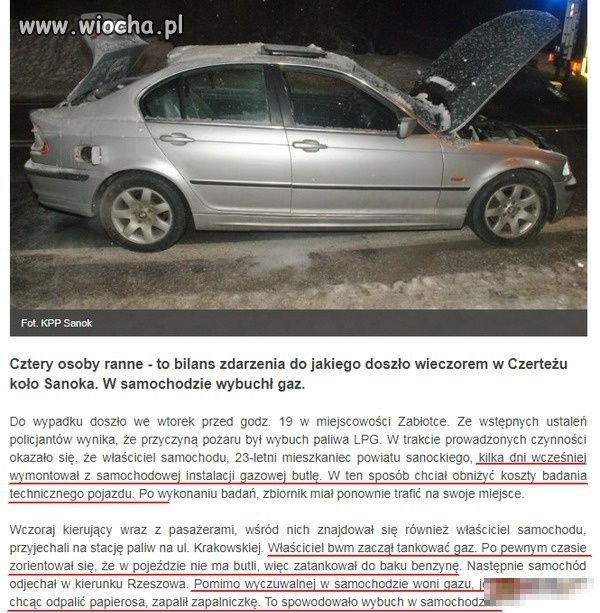 Zatankował gaz, choć wcześniej wymontował butlę