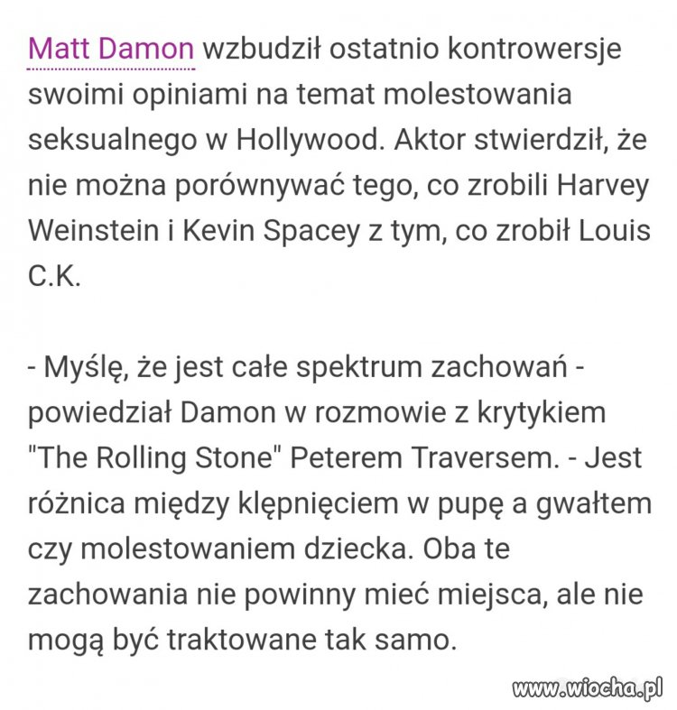 Za usunięciem z filmu M. Damona 