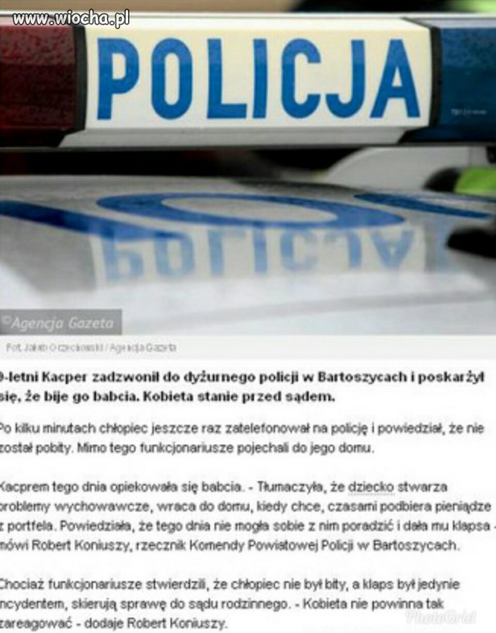 Babcia dała klapsa wnukowi, sprawa znajdzie