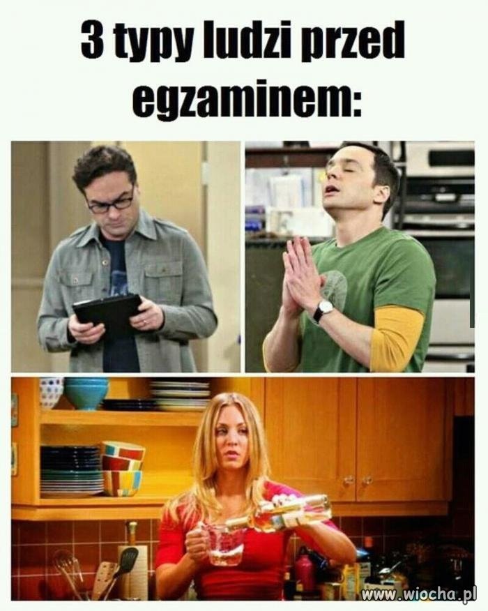 3 typy ludzi przed egzaminem