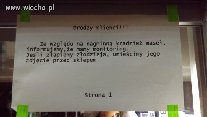Za kradzież maseł