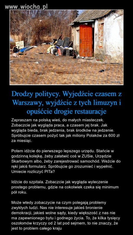 Drodzy politycy. 