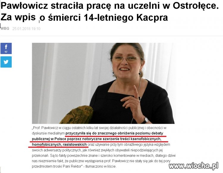 Pawłowicz wywalili z uczelni