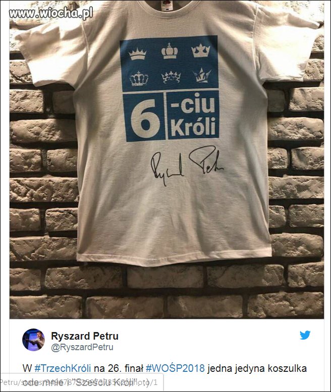 Koszulka Petru na aukcji WOŚP