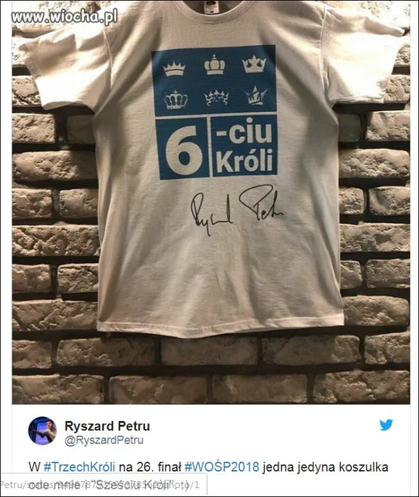 Koszulka Petru na aukcji WOŚP