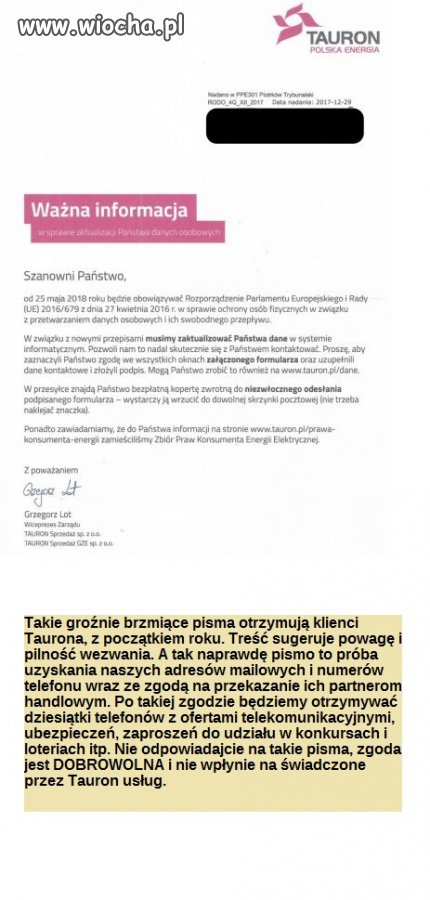 Dostałeś takie pismo od Tauron?