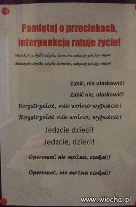 Pamiętaj o przecinkach