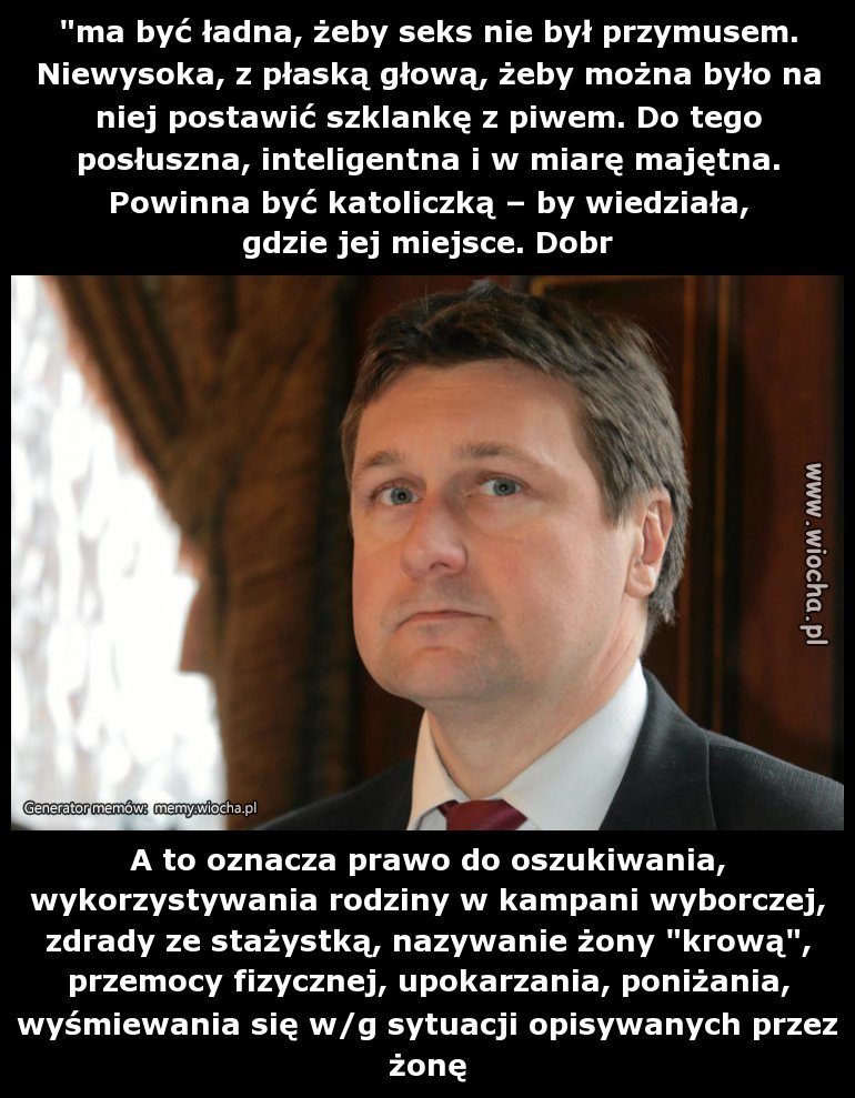 Posła pis Zbonikowskiego przepis na  żonę