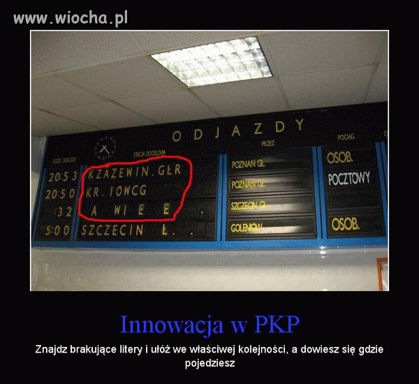 Łamigłówka od PKP