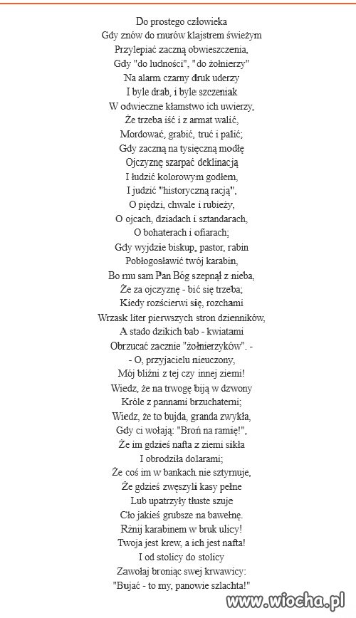 Wiersz: Do prostego człowieka - Julian Tuwim