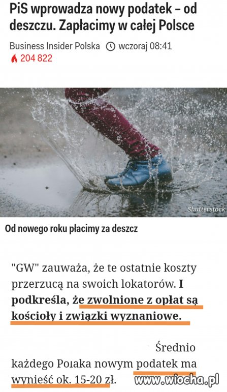 Jak zawsze kościół ma łatwiej