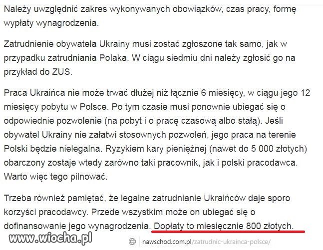 Z instrukcji zatrudniania Ukraińców.