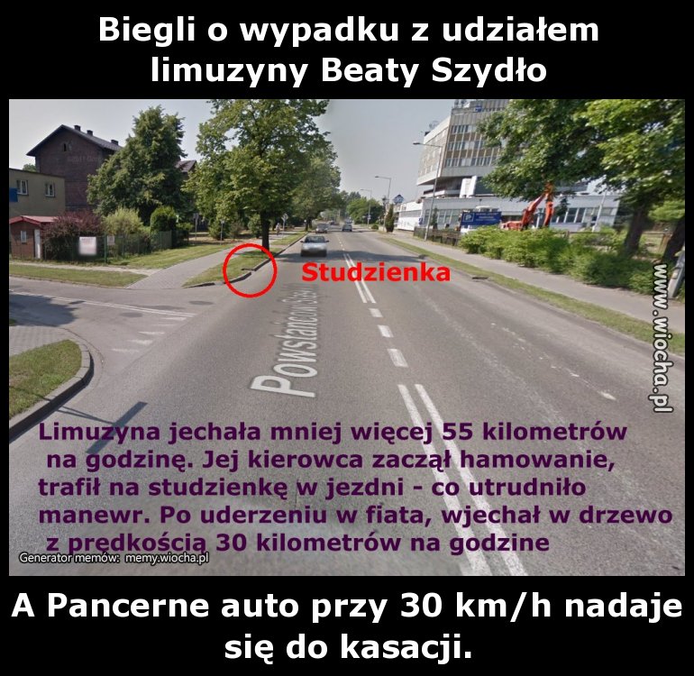 Biegli o wypadku z udziałem limuzyny Beaty Szydło