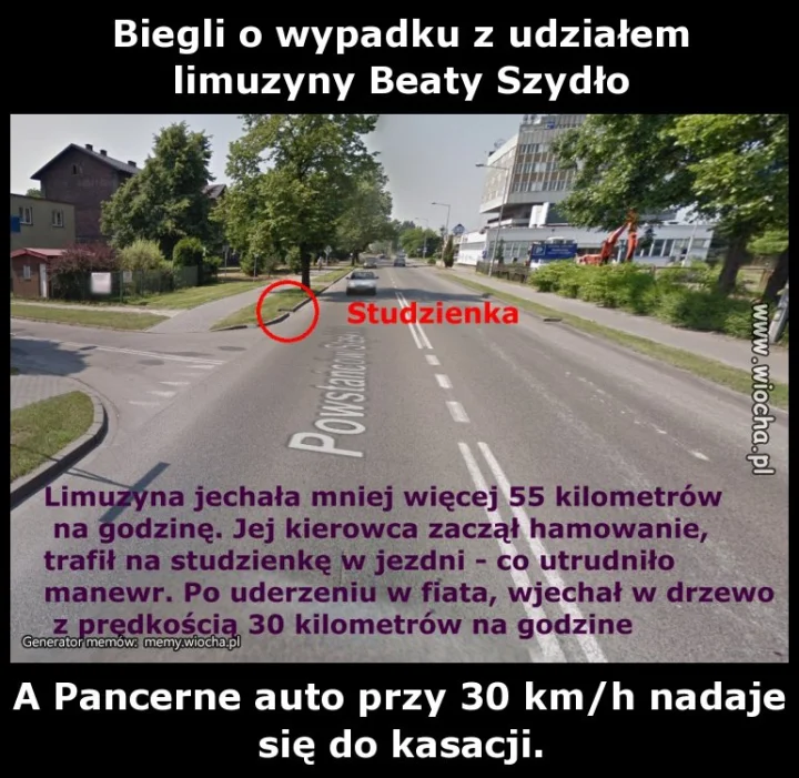 Biegli o wypadku z udziałem limuzyny Beaty Szydło
