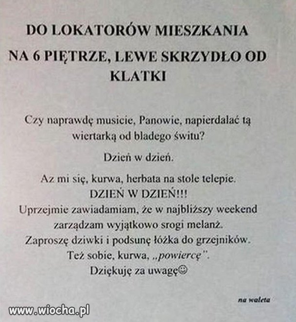Wkurwiony lokator