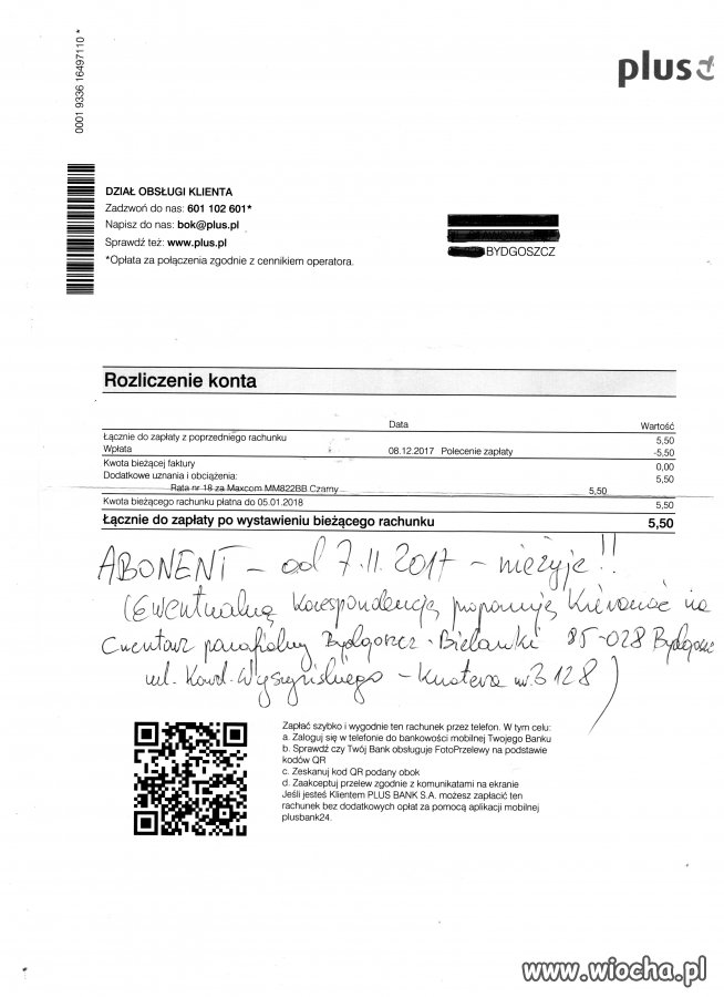 Zmiana adresu abonenta
