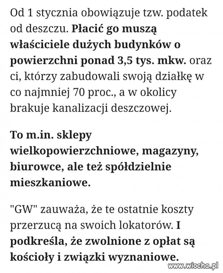 Kościoły zostały zwolnione z nowego podatku