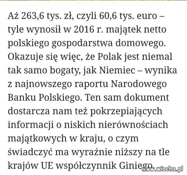 Polak tak samo bogaty jak Niemiec