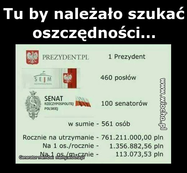 Tu by należało szukać 
oszczędności...