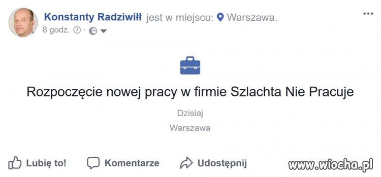 Wreszcie zajął stanowisko adekwatne do umiejętności