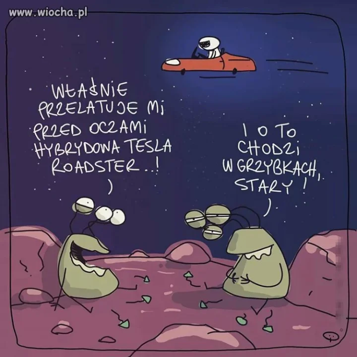 Teslą...