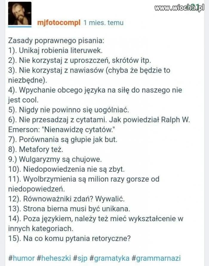 Zasady poprawnego pisania