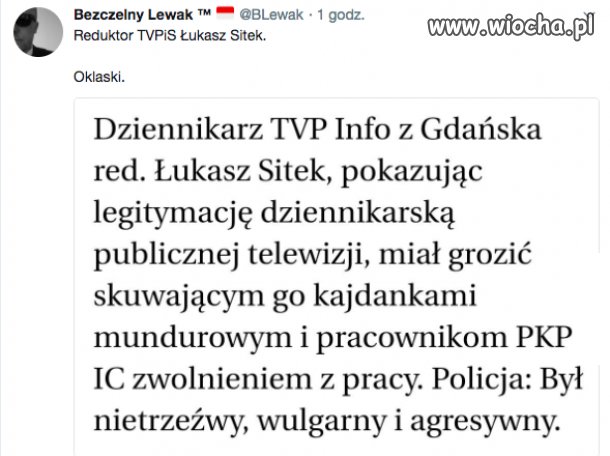 Oklaski dla redaktora Łukasza Sitka. Myśleliście, że już 