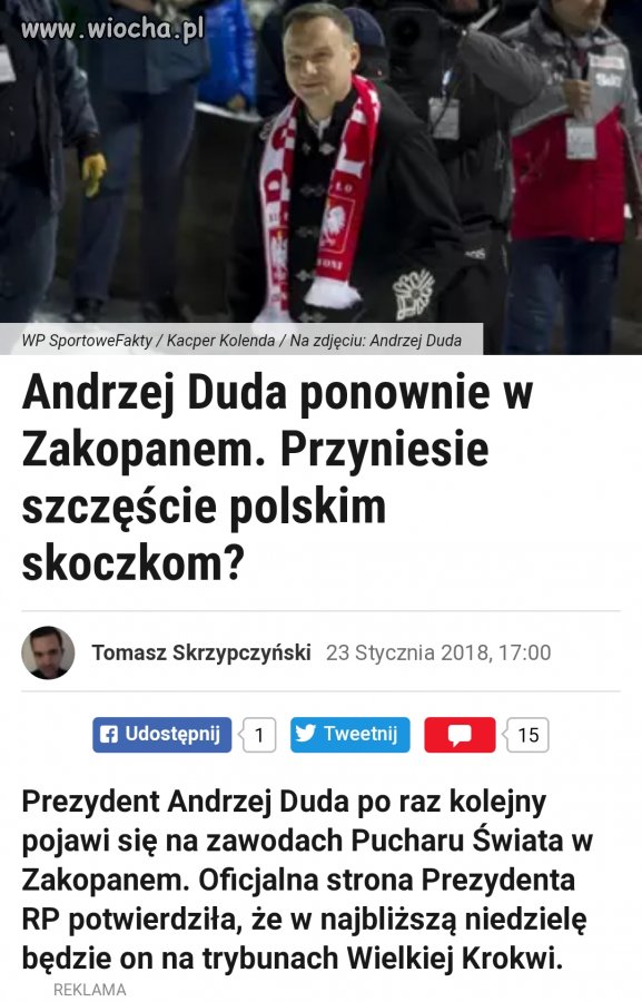 Panie Prezydencie taka prośba od kibiców skoków 