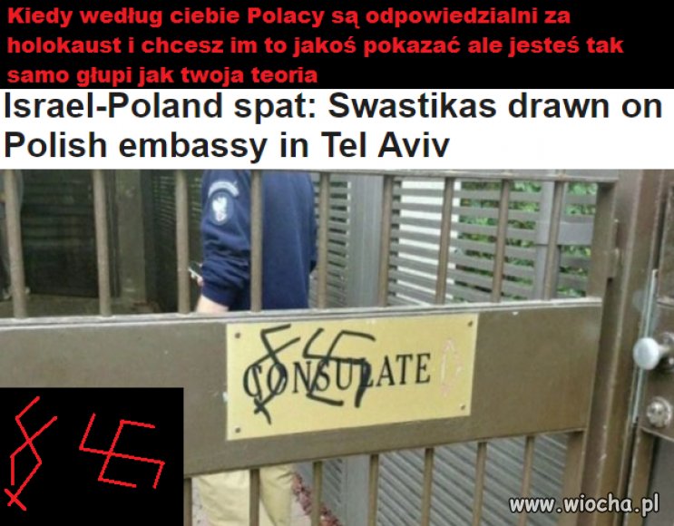 Swastyki namalowane na Polskiej ambasadzie...
