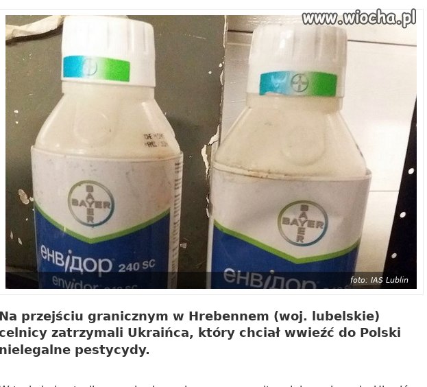 Nielegalne pestycydy z Ukrainy w cenie 200 zł/l