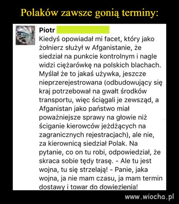 Ciężarówka na polskich blachach...