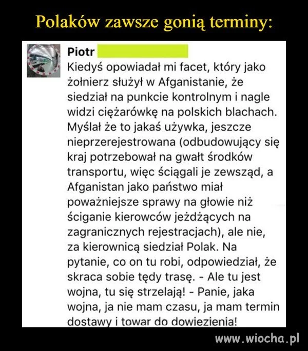 Ciężarówka na polskich blachach...