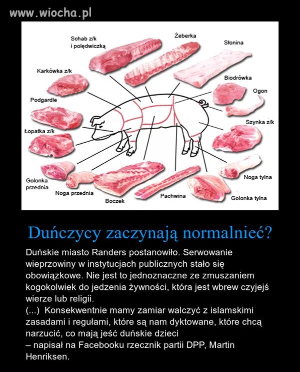 Stołówki z obowiązkową wieprzowiną